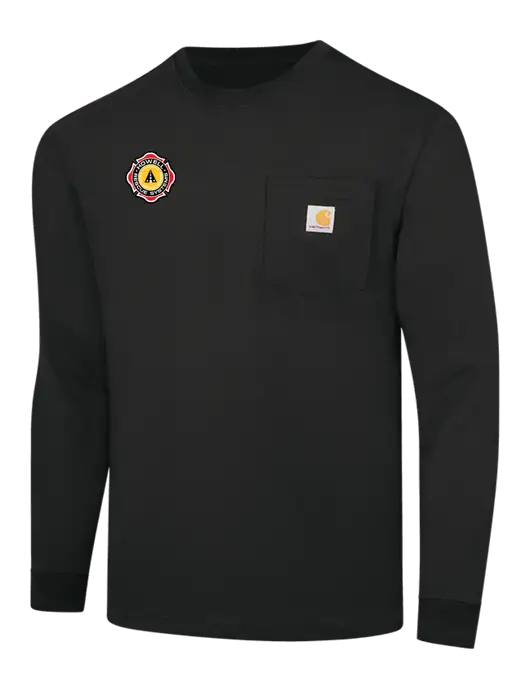 Carhartt Black Workwear Pocket Long Sleeve T-Shirt w/Howell Rescue Systems Logo