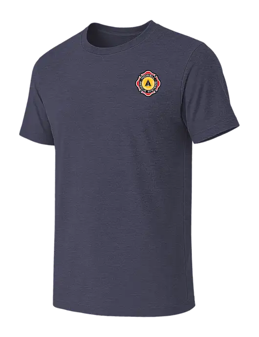 BELLA+CANVAS Heather Navy CVC Short Sleeve Tee w/Howell Rescue Systems Logo
