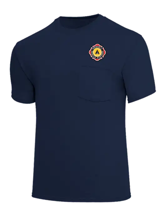 Core Blend Navy Pocket T-Shirt w/Howell Rescue Systems Logo