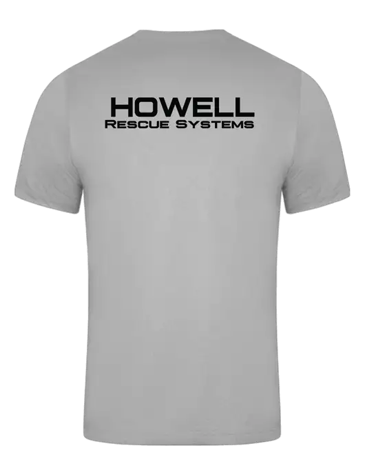 Silver PosiCharge Competitor Tee w/Howell Rescue Brands Logo, Howell Rescue Systems Logo