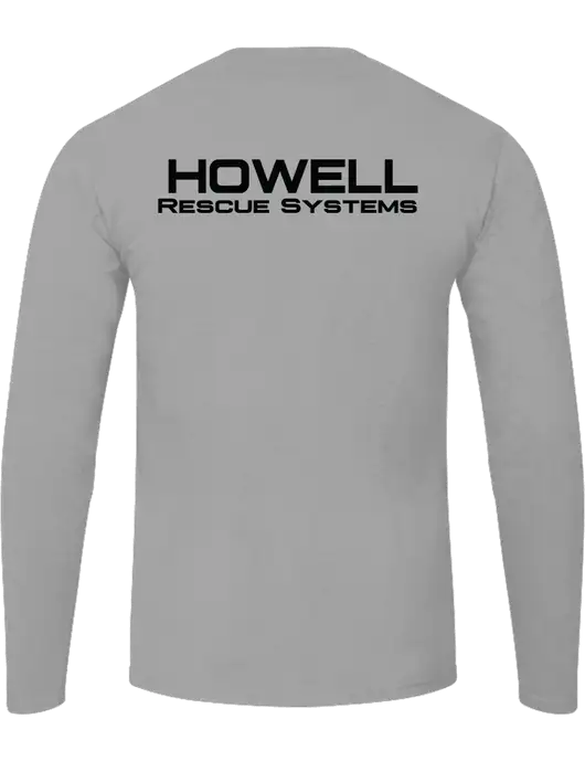 Long Sleeve Light Grey PosiCharge Competitor Tee w/Howell Rescue Brands Logo, Howell Rescue Systems Logo