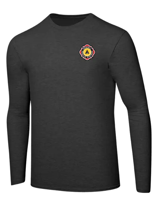 Ring Spun Dark Heather Grey 4.5 oz Long Sleeve T-Shirt w/Howell Rescue Systems Logo