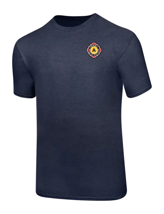 Ring Spun Heather Navy 4.5 oz T-Shirt w/Howell Rescue Systems Logo