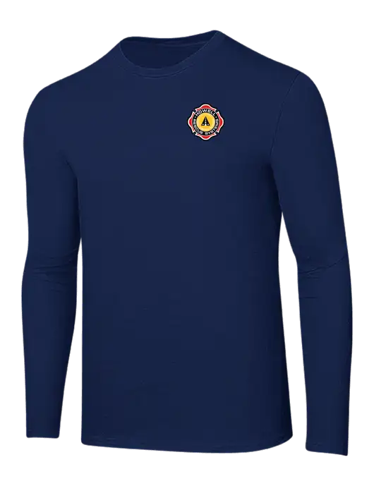 Ring Spun Navy 4.5 oz Long Sleeve T-Shirt w/Howell Rescue Systems Logo