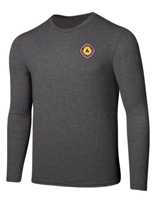 Seriously Soft Heathered Charcoal Long Sleeve T-Shirt w/Howell Rescue Systems Logo