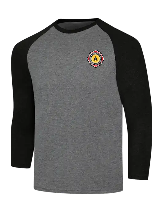 Simply Soft 3/4 Sleeve Black Frost/Grey Frost Ring Spun Cotton T-Shirt w/Howell Rescue Systems Logo