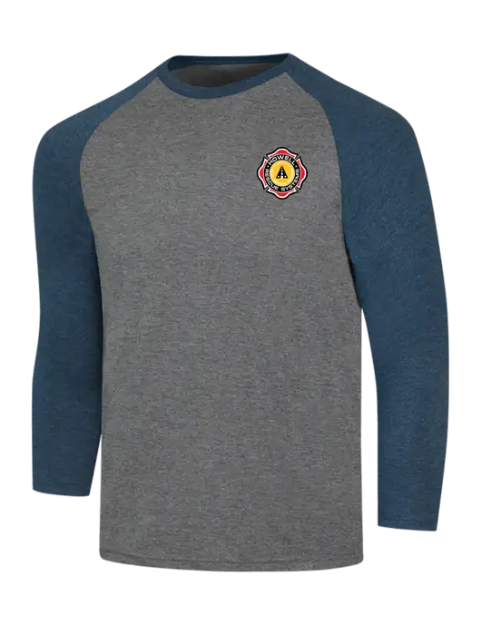 Simply Soft 3/4 Sleeve Navy Frost/Grey Frost Ring Spun Cotton T-Shirt w/Howell Rescue Systems Logo