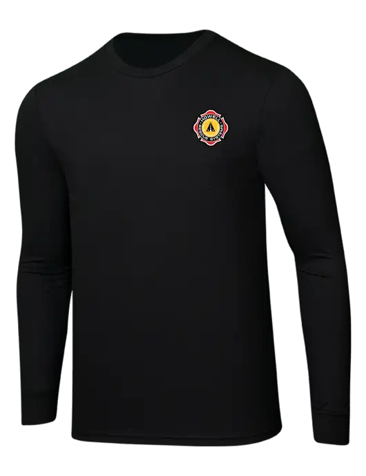 Simply Soft Long Sleeve Black 4.5 oz, Poly/Combed Ring Spun Cotton T-Shirt w/Howell Rescue Systems Logo