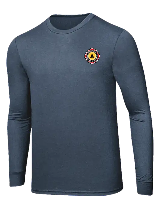 Simply Soft Long Sleeve Navy Frost 4.5 oz, Poly/Combed Ring Spun Cotton T-Shirt w/Howell Rescue Systems Logo