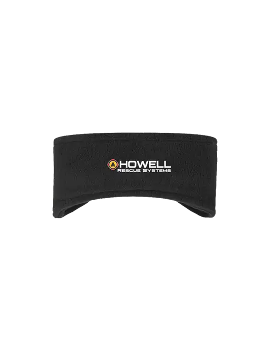Black Stretch Fleece Headband w/Howell Rescue Systems Logo