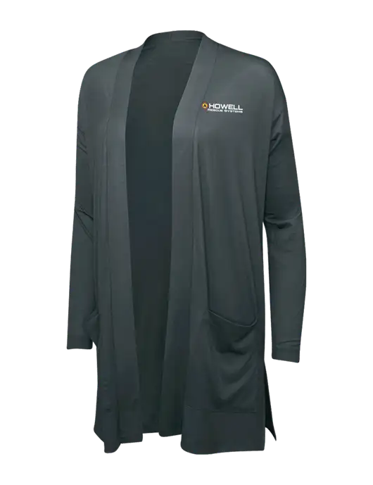 Smoke Grey Womens Concept Long Pocket Cardigan w/Howell Rescue Systems Logo
