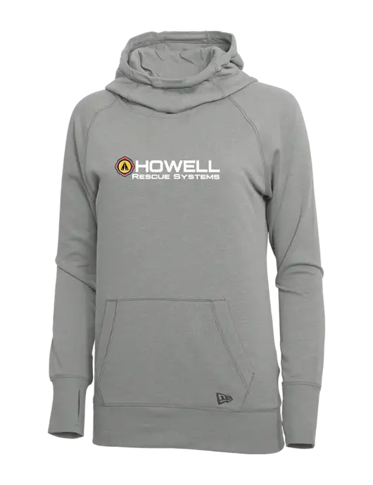 New Era Shadow Grey Heather Womens Tri-Blend Fleece Pullover Hoodie w/Howell Rescue Systems Logo
