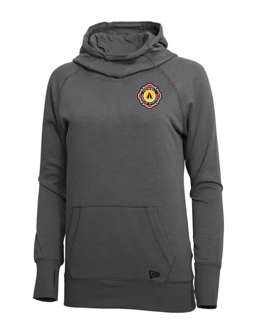 New Era Black Heather Womens Tri-Blend Fleece Pullover Hoodie w/Howell Rescue Systems Logo