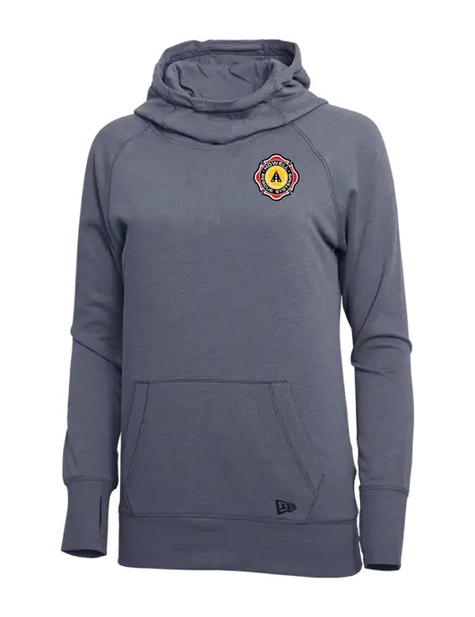 New Era True Navy Heather Womens Tri-Blend Fleece Pullover Hoodie w/Howell Rescue Systems Logo