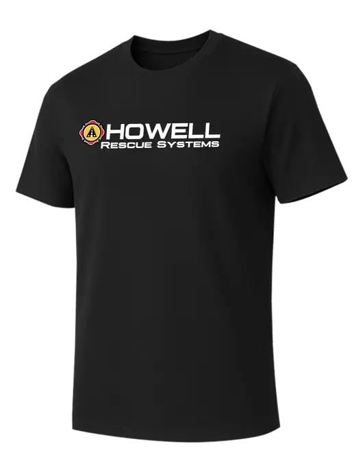 Allmade Deep Black Organic Cotton Tee w/Howell Rescue Systems Logo