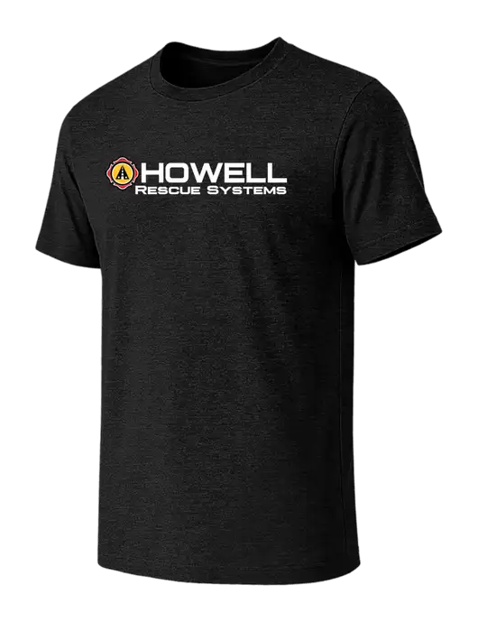 BELLA+CANVAS Black Heather CVC Short Sleeve Tee w/Howell Rescue Systems Logo