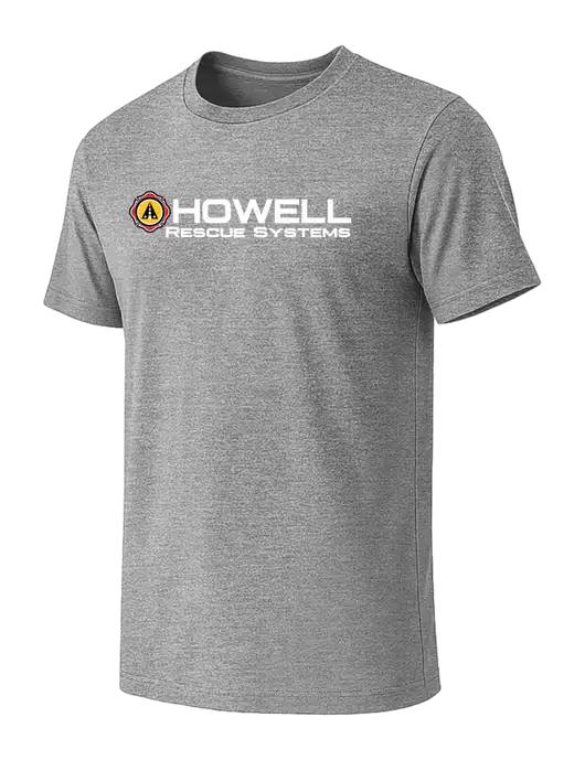 BELLA+CANVAS Heather Grey CVC Short Sleeve Tee w/Howell Rescue Systems Logo