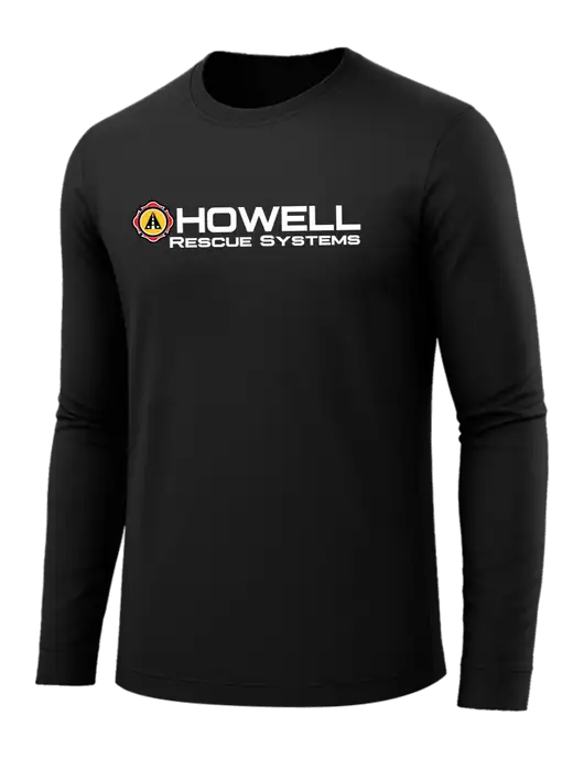 Long Sleeve Black PosiCharge Competitor Tee w/Howell Rescue Systems Logo
