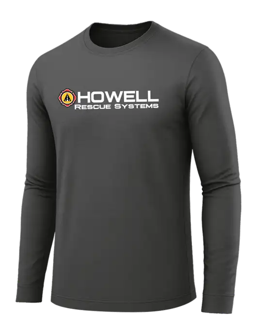 Long Sleeve Dark Grey PosiCharge Competitor Tee w/Howell Rescue Systems Logo