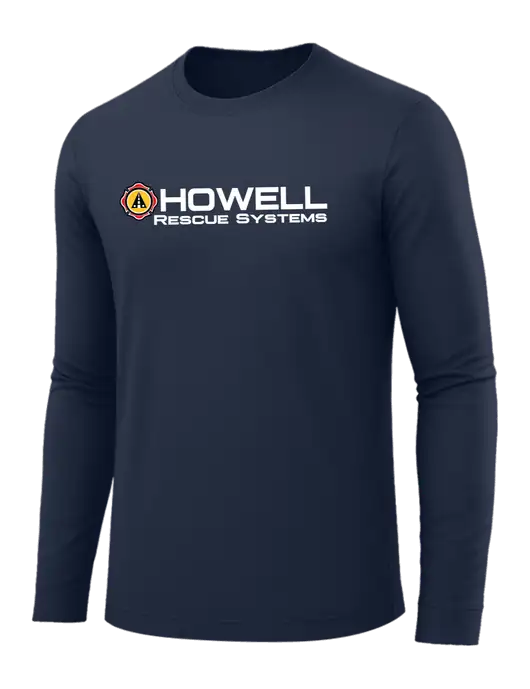 Long Sleeve Navy PosiCharge Competitor Tee w/Howell Rescue Systems Logo
