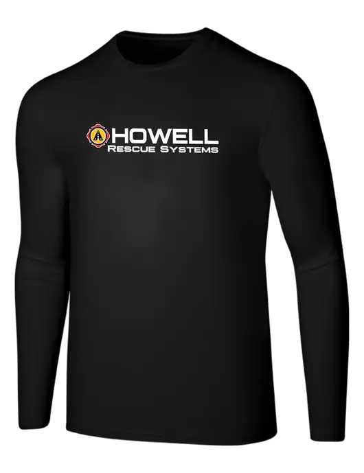 Seriously Soft Black Long Sleeve T-Shirt w/Howell Rescue Systems Logo