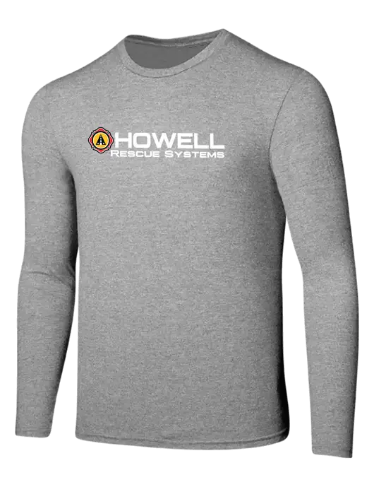 Seriously Soft Light Heathered Grey Long Sleeve T-Shirt w/Howell Rescue Systems Logo
