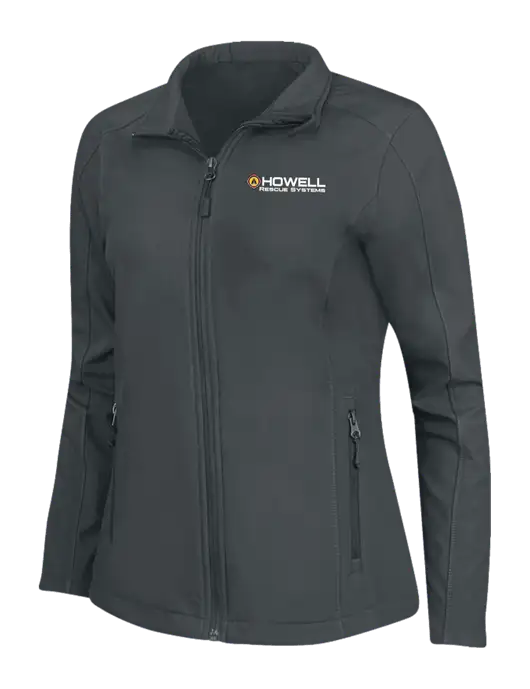 Charcoal Grey Womens Core Soft Shell Jacket w/Howell Rescue Systems Logo