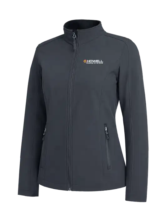 Charcoal Grey Womens Core Soft Shell Jacket w/Howell Rescue Systems Logo