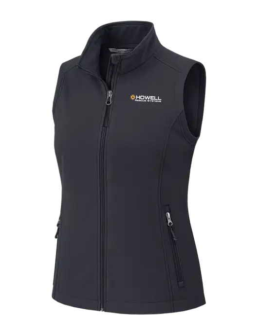 Charcoal Grey Womens Core Soft Shell Vest w/Howell Rescue Systems Logo