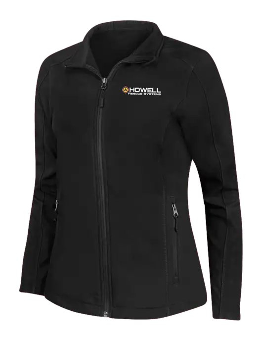 Black Womens Core Soft Shell Jacket w/Howell Rescue Systems Logo