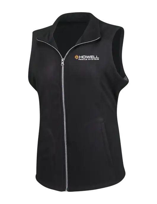 Black Womens Microfleece Vest w/Howell Rescue Systems Logo