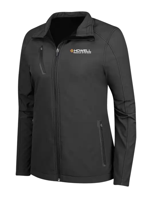 Black Womens Welded Softshell Jacket w/Howell Rescue Systems Logo