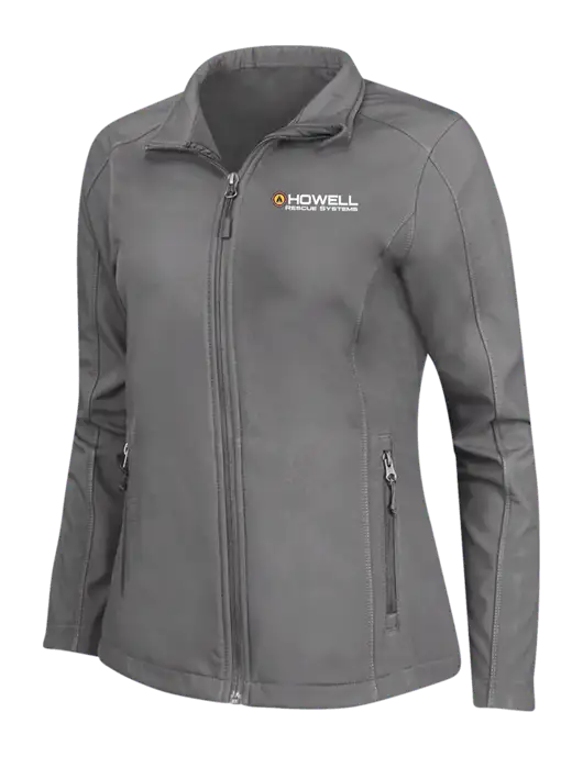 Medium Grey Womens Core Soft Shell Jacket w/Howell Rescue Systems Logo