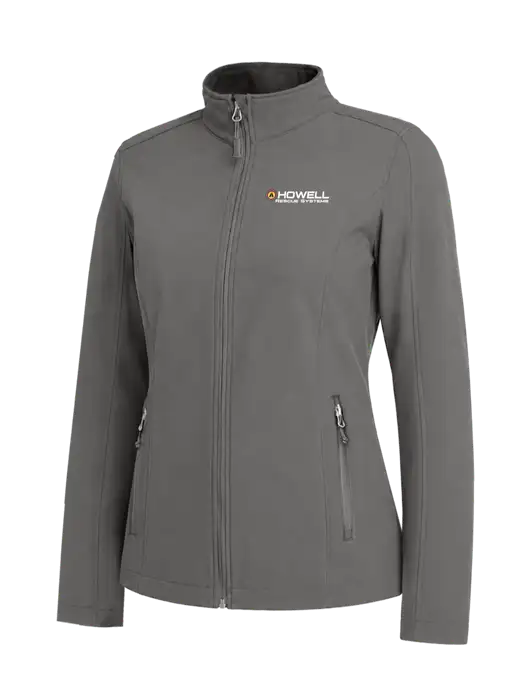 Medium Grey Womens Core Soft Shell Jacket w/Howell Rescue Systems Logo