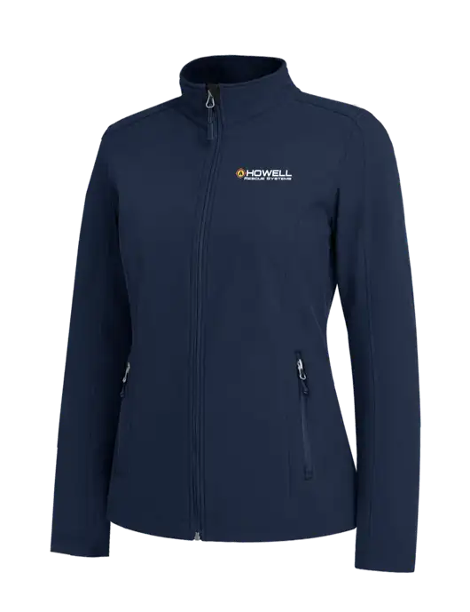 Navy Womens Core Soft Shell Jacket w/Howell Rescue Systems Logo