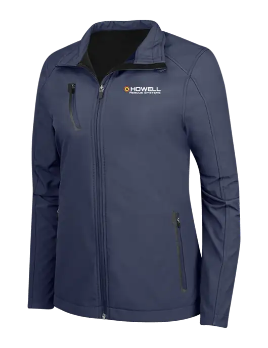 Navy Womens Welded Softshell Jacket w/Howell Rescue Systems Logo