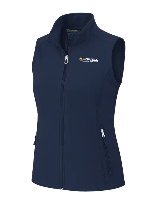 Navy Womens Core Soft Shell Vest w/Howell Rescue Systems Logo