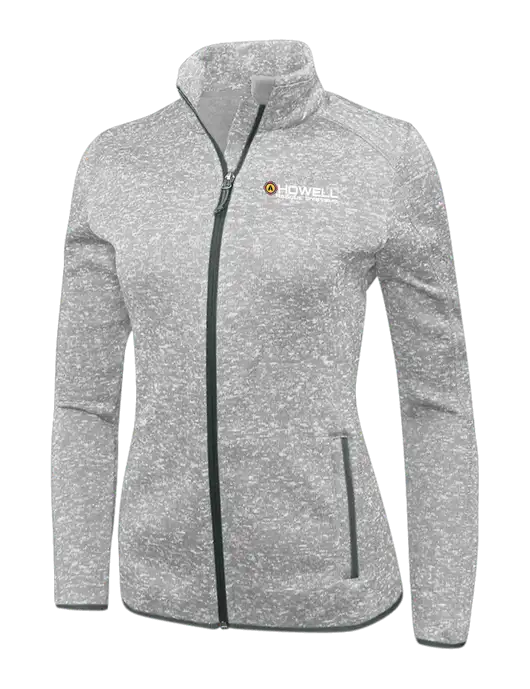 Grey Heather Womens Sweater Fleece Jacket w/Howell Rescue Systems Logo