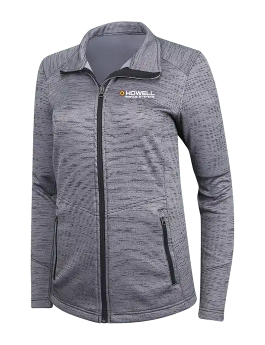 Medium Grey Womens Digi Stripe Fleece Jacket w/Howell Rescue Systems Logo
