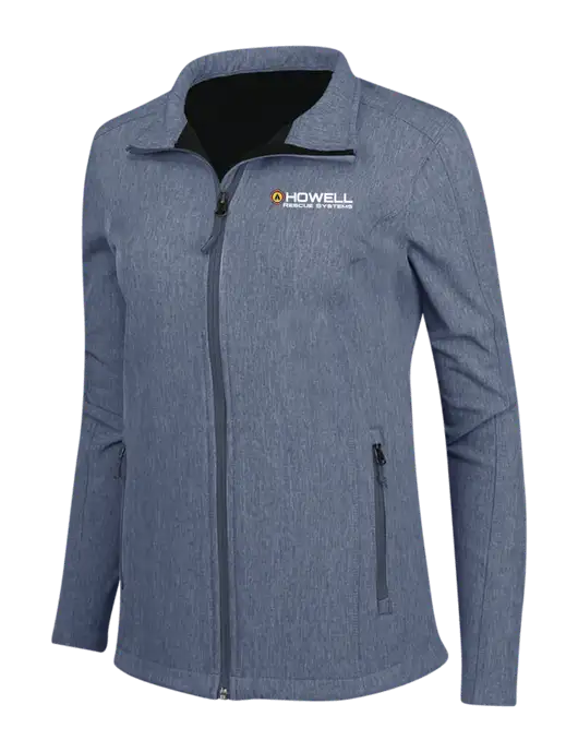 Navy Heather Womens Core Soft Shell Jacket w/Howell Rescue Systems Logo