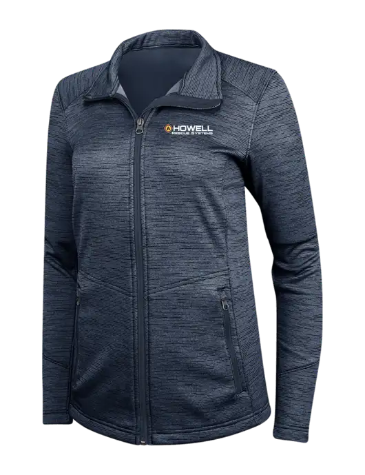 Navy Womens Digi Stripe Fleece Jacket w/Howell Rescue Systems Logo