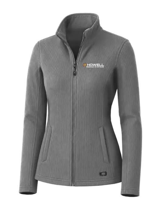 OGIO Medium Grey Womens Grit Fleece Jacket w/Howell Rescue Systems Logo