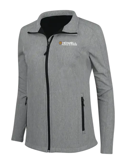 Medium Grey Heather Womens Core Soft Shell Jacket w/Howell Rescue Systems Logo