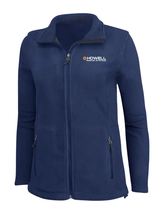 Womens Navy Fleece Jacket w/Howell Rescue Systems Logo