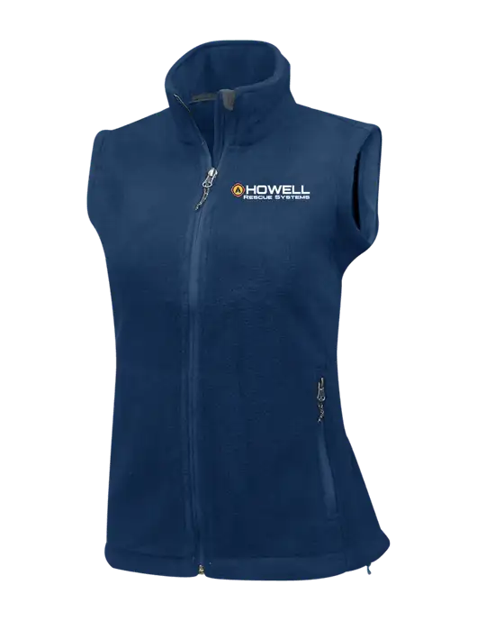 Navy Womens Fleece Vest w/Howell Rescue Systems Logo