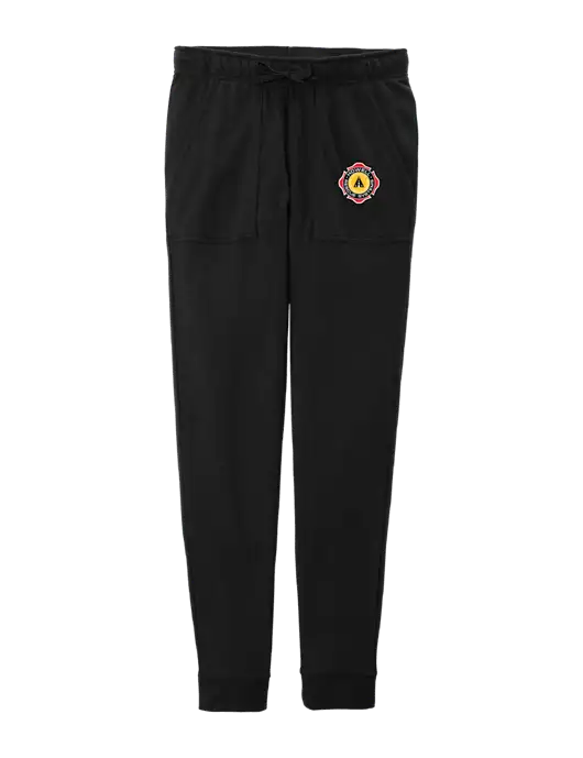 Womens Posicharge Tri-blend Wicking Black Triad Solid Fleece Jogger w/Howell Rescue Systems Logo