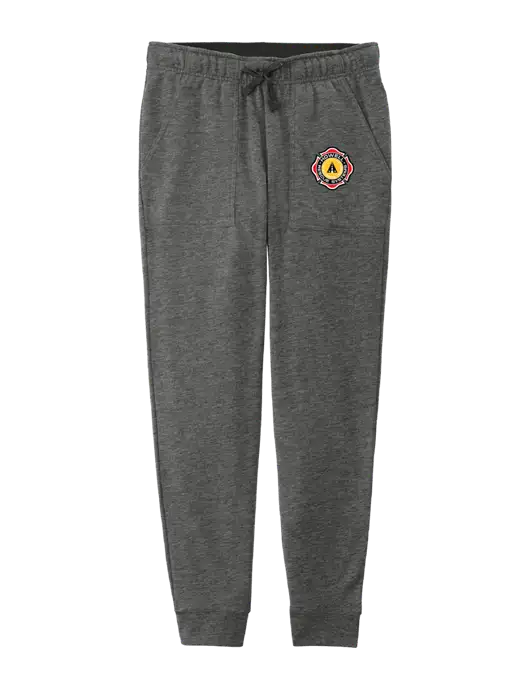 Womens Posicharge Tri-blend Wicking Dark Grey Heather Triad Solid Fleece Jogger w/Howell Rescue Systems Logo