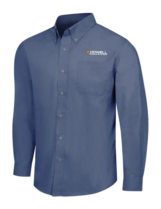 Light Navy Crosshatch Easy Care Shirt w/Howell Rescue Systems Logo