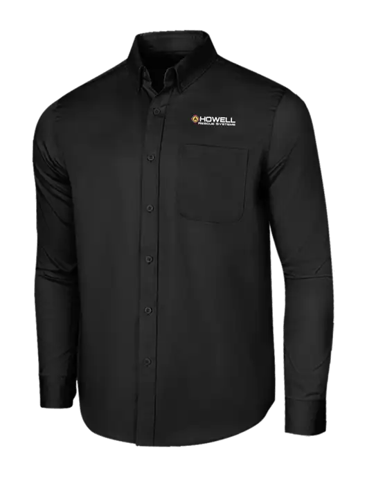Long Sleeve Deep Black Superpro React Twill Shirt w/Howell Rescue Systems Logo