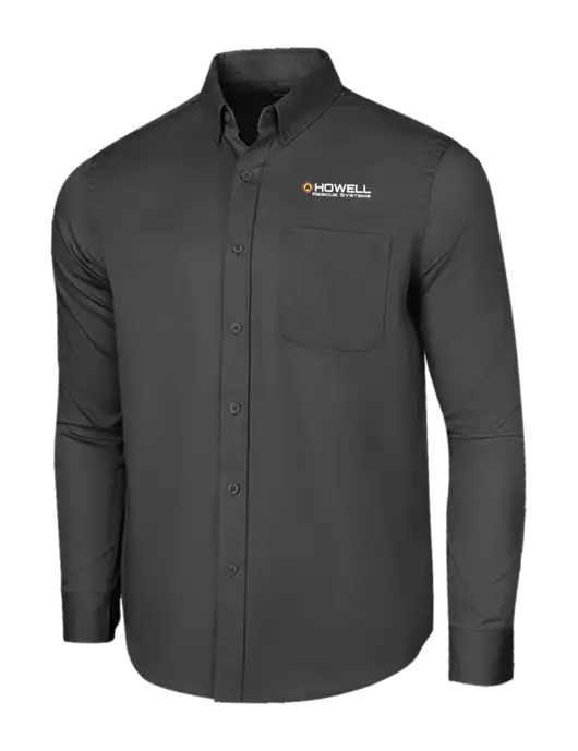 Long Sleeve Dark Grey Superpro React Twill Shirt w/Howell Rescue Systems Logo